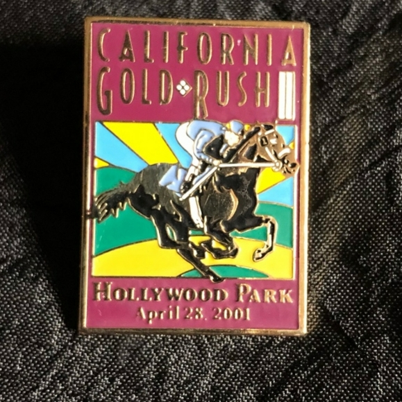 Hollywood Park 2001 California Gold Rush Embroidered Polo Large Blue - Picture 6 of 6